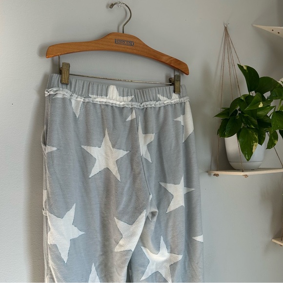 🩷ALTARD STATE BLUE WHITE STAR HIGH WAISTED JOGGER SWEATPANTS LOUNGE SIZE SMALL - Picture 3 of 5